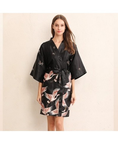 2023 Summer Plus Size Robes Nightgown Sexy Pajamas Spring Cardigan Ladies Kimono Satin Silk Pajamas $44.53 - Sleepwears