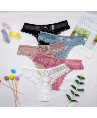 Women Thongs and G Strings Lace Low Rise Underwear Transparent Panties Female Underpants Hot Tanga Hollow Out T Back for Sex ...