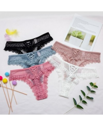 Women Thongs and G Strings Lace Low Rise Underwear Transparent Panties Female Underpants Hot Tanga Hollow Out T Back for Sex ...