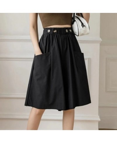 Shorts for Women In Summer Solid Color Casual Cool Elastic High Waist Straight Shorts Women's Fashion Loose Biker Shorts $24....