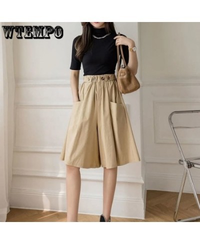 Shorts for Women In Summer Solid Color Casual Cool Elastic High Waist Straight Shorts Women's Fashion Loose Biker Shorts $24....