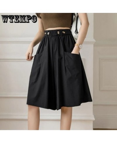 Shorts for Women In Summer Solid Color Casual Cool Elastic High Waist Straight Shorts Women's Fashion Loose Biker Shorts $24....