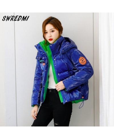 Waterproof Short Jackets Women 2022 New Slim Fashion Drawstring Coat Hooded Thicken Warm Letter Parkas Snow Wear SWREDMI $68....