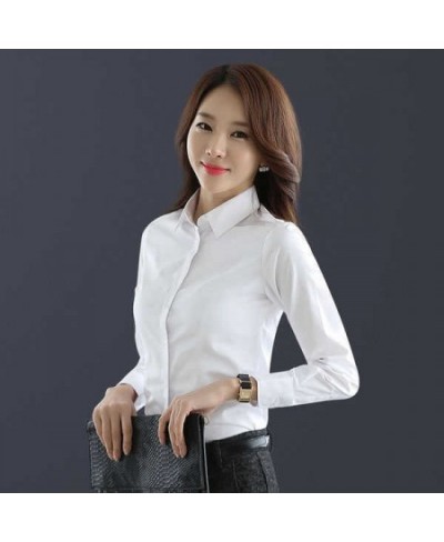 Spring and Autumn New Thin Black White Shirt Women's Long Sleeve Korean Professional Shirt Work Blouse 5XL Top $29.45 - Tops ...