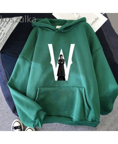 2022 Unisex Autumn Winter Fashion Wednesday Hoodies Pullovers Hoodies W Letter Print Sweatshirt Streetwear Tops goth Long $37...