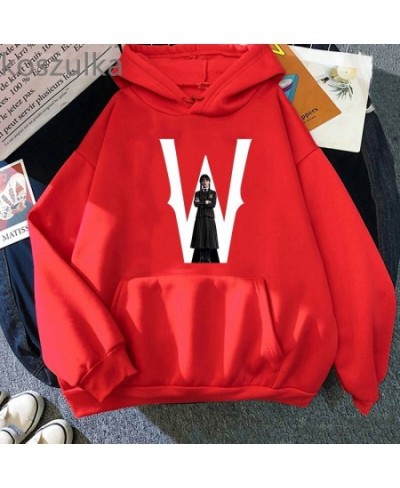 2022 Unisex Autumn Winter Fashion Wednesday Hoodies Pullovers Hoodies W Letter Print Sweatshirt Streetwear Tops goth Long $37...