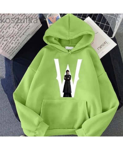 2022 Unisex Autumn Winter Fashion Wednesday Hoodies Pullovers Hoodies W Letter Print Sweatshirt Streetwear Tops goth Long $37...