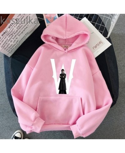 2022 Unisex Autumn Winter Fashion Wednesday Hoodies Pullovers Hoodies W Letter Print Sweatshirt Streetwear Tops goth Long $37...