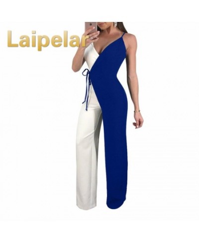 Women Summer Jumpsuit Cross Coloblock Bandage Rompers 2023 New Patchwork Strap Casual Elegant Jumpsuit Playsuits $58.01 - Jum...