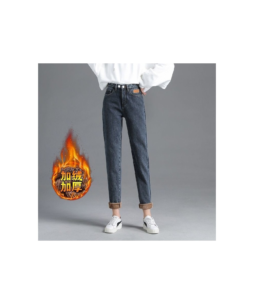 Winter Plus Velvet Warm Women's Jeans Fashion Double Button Baggy Casual Harem Pants Office Lady High Waist Denim Pants Femal...