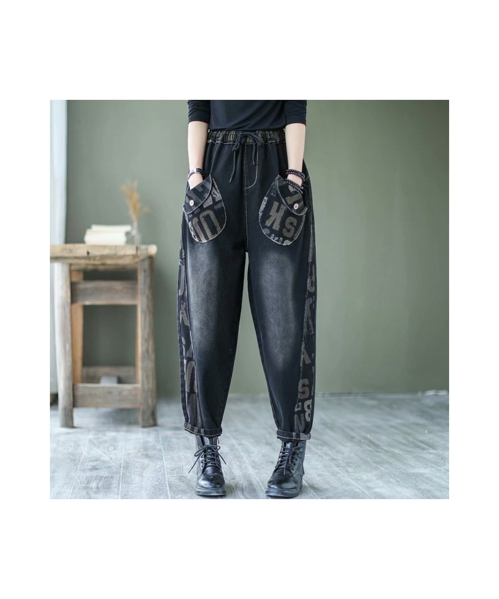 Spring Autumn Women High Waist Patchwork Floral Harem Jeans Woman Casual Femme Korean Style Denim Pants Ladies 2023 $42.35 - ...