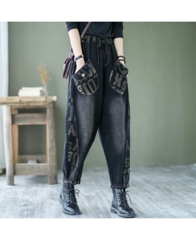 Spring Autumn Women High Waist Patchwork Floral Harem Jeans Woman Casual Femme Korean Style Denim Pants Ladies 2023 $42.35 - ...