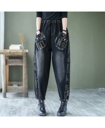 Spring Autumn Women High Waist Patchwork Floral Harem Jeans Woman Casual Femme Korean Style Denim Pants Ladies 2023 $42.35 - ...