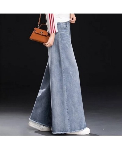 Casual Bleached Wide Leg Jeans Women High Waist Oversize 34 Baggy Denim Trousers Korean Fashion Tassels Loose Straight Vaquer...