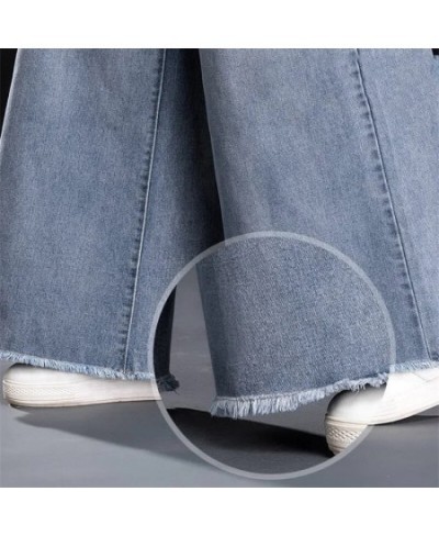 Casual Bleached Wide Leg Jeans Women High Waist Oversize 34 Baggy Denim Trousers Korean Fashion Tassels Loose Straight Vaquer...