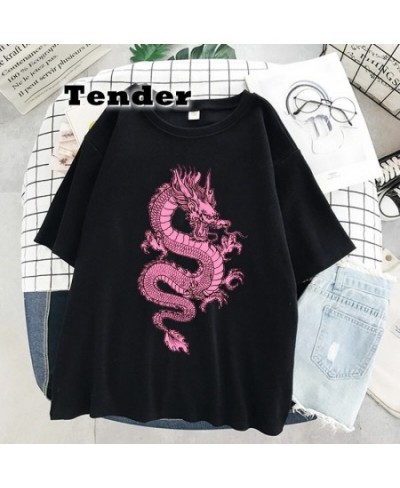 Women's t-shirts cotton korean Top aesthetic oversized kpop harajuku Gothic Short sleeve casual black print clothes $18.90 - ...