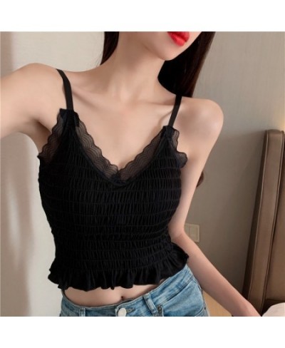 Bra With New Beauty Back French Pad Lace Chest Outer Wrap Women Top Crop Deep Wear Women Camisole Underwear Wrinkled Vest $17...