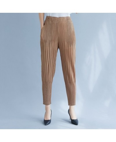 Women Casual Carrot Pants Women's Summer Autumn High Waist Slimming All-match Harem Pants Black Gray Khaki Miyak Pleated Pant...