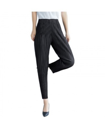 Women Casual Carrot Pants Women's Summer Autumn High Waist Slimming All-match Harem Pants Black Gray Khaki Miyak Pleated Pant...