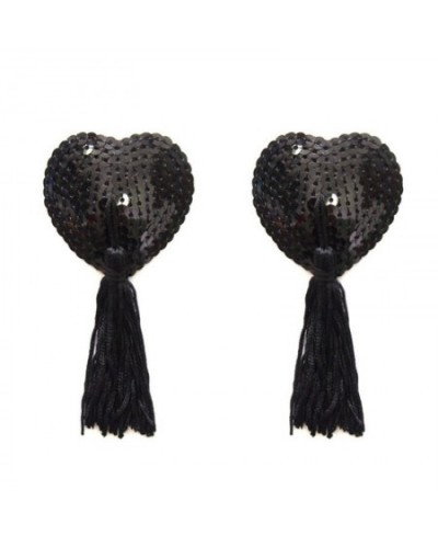 1pair Sexy Self Adhesive Lingerie Sequin Tassel Nipple Cover Breast Pasties Silicon Black Gold Red $9.55 - Underwear