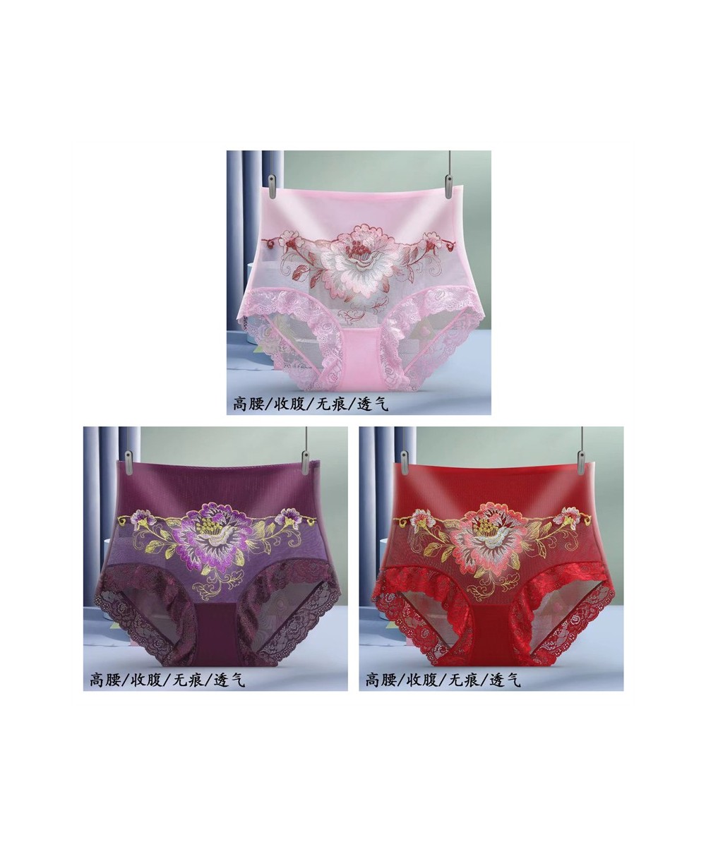 3Pcs Women's Panties Sexy Lace Embroidered Breathable Soft Lingerie Women's Panties Sexy Sheer Women's Panties $24.50 - Under...