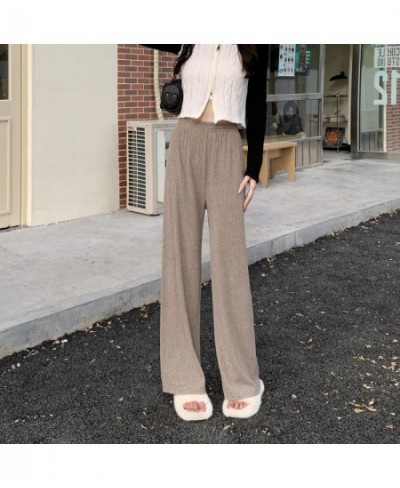 Casual Solid Color Pants Women Chic Pantalones Mujer Summer Chic Gentle Trousers Straight Knitted 4 Colors Ulzzang Office $22...