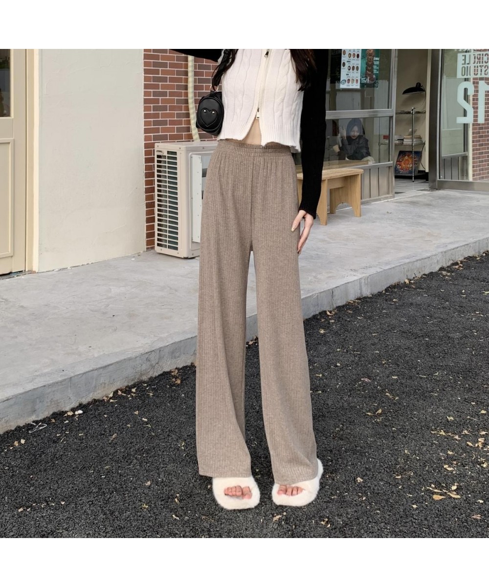 Casual Solid Color Pants Women Chic Pantalones Mujer Summer Chic Gentle Trousers Straight Knitted 4 Colors Ulzzang Office $22...