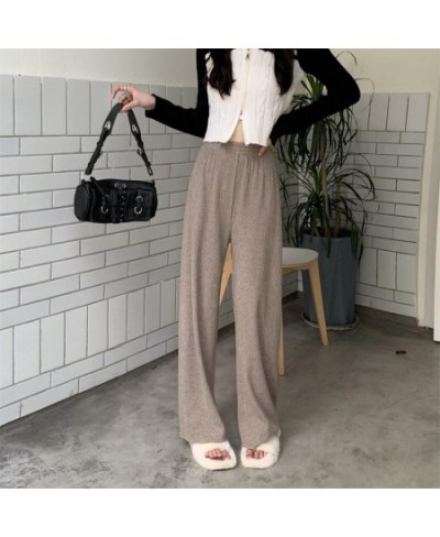 Casual Solid Color Pants Women Chic Pantalones Mujer Summer Chic Gentle Trousers Straight Knitted 4 Colors Ulzzang Office $22...