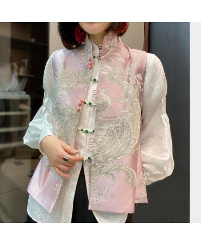 Tang Suit Jacquard Vest 2023 Spring and Autumn Chinese Style Stand Collar Sleeveless Cardigan Women Female Elegant Outerwear ...