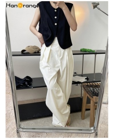 2022 Summer Ins Vintage Fashion Suit Vest Women Loose Silhouette Waistless Folded Sleeveless Blazer Female $58.67 - Suits & Sets