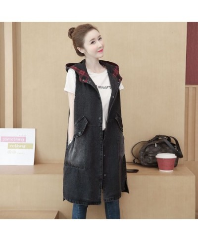 2022 New Long Denim Vest Women Sleeveless Hooded Waistcoat Jeans Jackets Coats Female Korean Denim Vests Women Windbreaker To...