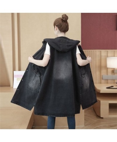 2022 New Long Denim Vest Women Sleeveless Hooded Waistcoat Jeans Jackets Coats Female Korean Denim Vests Women Windbreaker To...