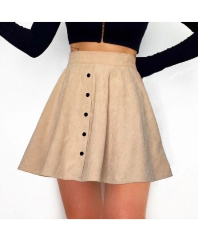 Autumn Winter Corduroy Skirt Women Fashion High Waist Single Breasting Streetwear Casual A-line Skirts 2022 $32.17 - Skirts