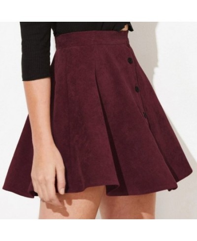 Autumn Winter Corduroy Skirt Women Fashion High Waist Single Breasting Streetwear Casual A-line Skirts 2022 $32.17 - Skirts