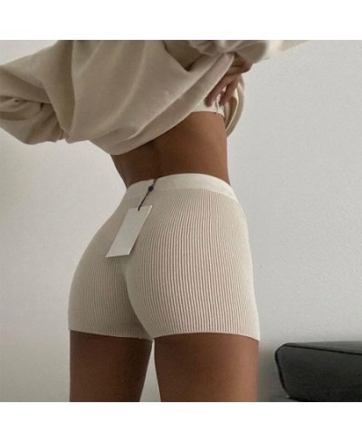 Summer Knit Shorts Cotton White Women Casual Mini Black Sexy High Waist Ribbed Streetwear Basic Biker Shorts High Stretched $...