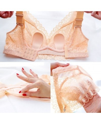 Plus Size Bras For Women Sexy Lace Thin Push Up Bra C D E Cup Full Cup Underwear Big Size Transparent Minimizer Bra $33.90 - ...