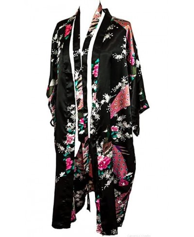 Sexy White Printed Female Mini Silk Robe Rayon Kimono Yukata Night Dress Gown Flower &Peacock S M L XL XXL XXXL A108 $20.55 -...