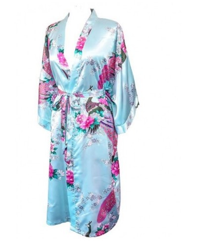 Sexy White Printed Female Mini Silk Robe Rayon Kimono Yukata Night Dress Gown Flower &Peacock S M L XL XXL XXXL A108 $20.55 -...