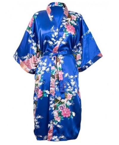 Sexy White Printed Female Mini Silk Robe Rayon Kimono Yukata Night Dress Gown Flower &Peacock S M L XL XXL XXXL A108 $20.55 -...