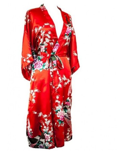 Sexy White Printed Female Mini Silk Robe Rayon Kimono Yukata Night Dress Gown Flower &Peacock S M L XL XXL XXXL A108 $20.55 -...