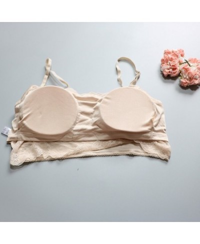 Silk suspender bra high-grade mulberry large size knitted lace breast wrap bottom underwear bra breast pad female $35.81 - Un...