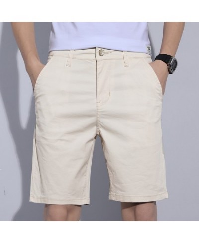 5 Colors Classic Style Men's Slim Shorts 2023 Summer New Business Fashion Thin Stretch Short Casual Pants Male Beige Khaki Gr...