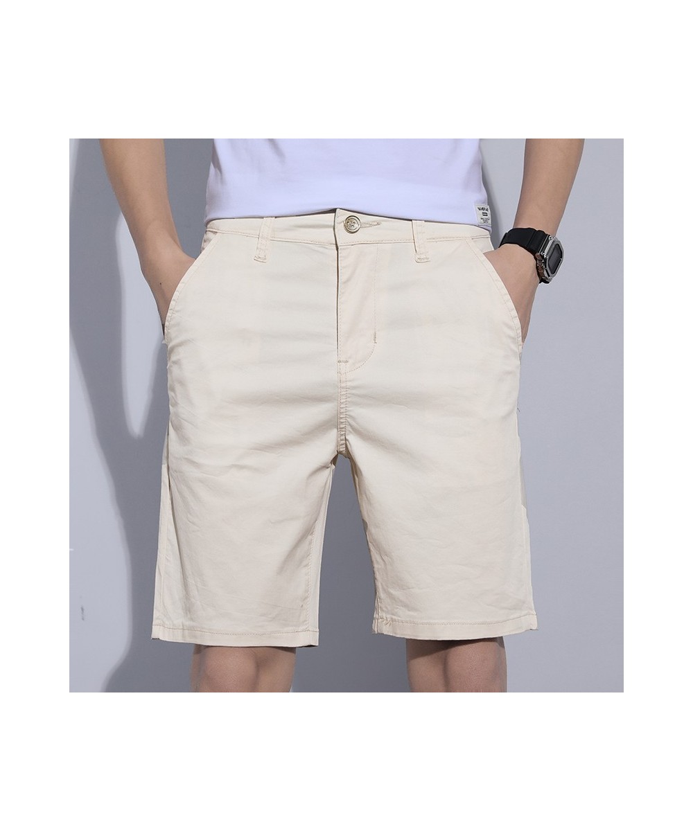 5 Colors Classic Style Men's Slim Shorts 2023 Summer New Business Fashion Thin Stretch Short Casual Pants Male Beige Khaki Gr...