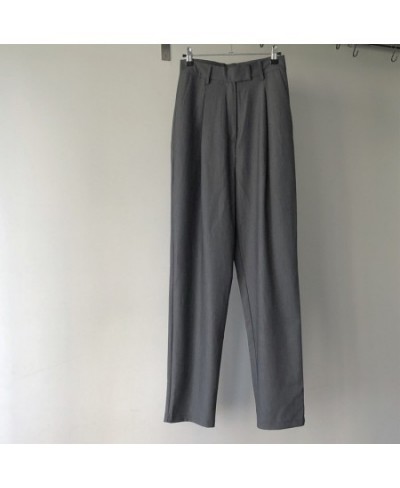 Spring and autumn women's casual solid color high waist loose wide-leg pants $72.91 - Bottoms