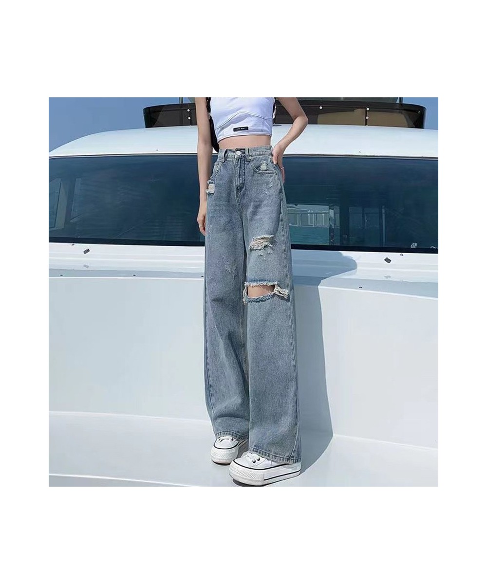 Gidyq Streetwear Ripped Jeans Women Fashion Loose Wide Leg Pants Summer Casual All Match Female Korean Straight Denim Trouser...