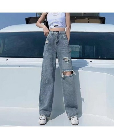 Gidyq Streetwear Ripped Jeans Women Fashion Loose Wide Leg Pants Summer Casual All Match Female Korean Straight Denim Trouser...