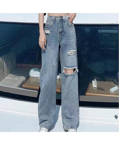 Gidyq Streetwear Ripped Jeans Women Fashion Loose Wide Leg Pants Summer Casual All Match Female Korean Straight Denim Trouser...