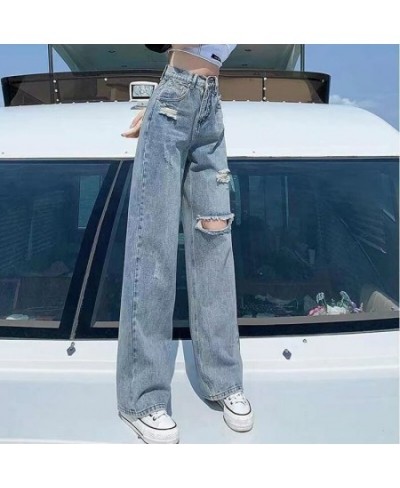 Gidyq Streetwear Ripped Jeans Women Fashion Loose Wide Leg Pants Summer Casual All Match Female Korean Straight Denim Trouser...