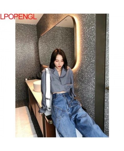 Blue Irregular High-waist Straight-leg Cotton Jeans Loose Retro High-quality Mopping Women Trousers Harajuku Two-piece Suit $...