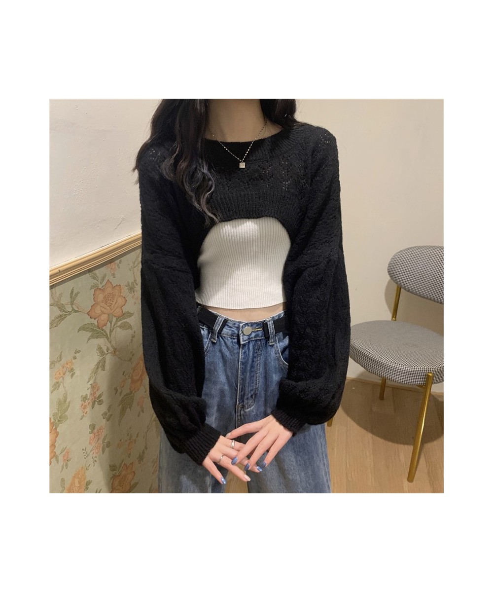 2023 Autumn Women Solid Sweater O-Neck Cropped Sweater Pullover Crop Top Super Cropped Sweaters Shirts For Female $24.98 - Sw...